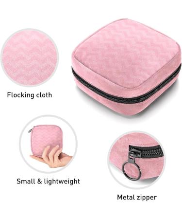 Womens Bonds Storage Pockets Stillpad Holder - Pink Triangle Ripple Pattern Portable Period Kit - Feminine Product Bag for Women & Girls - Buy Online on GoSupps.com