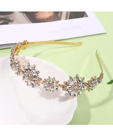 Sparkling Rhinestone Flower Crown Headband for Women & Girls - Bridal Wedding Hair Accessory - Buy Online on GoSupps.com