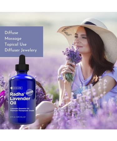 Radha Beauty Lavender Essential Oil 4oz - Premium Therapeutic Grade for Aromatherapy, Relaxation, and More - Buy Online on GoSupps.com