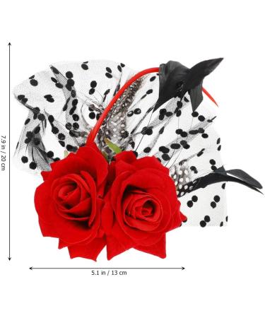 LALAFINA Halloween Red Rose Hairpin Headdress Bridal Dress Hair Accessories Stage Banquet Photo Accessories Hairpin Flower Mesh Hair Clip Fascinator Clip Prom Cloth Flowers Bride - Buy Online on GoSupps.com