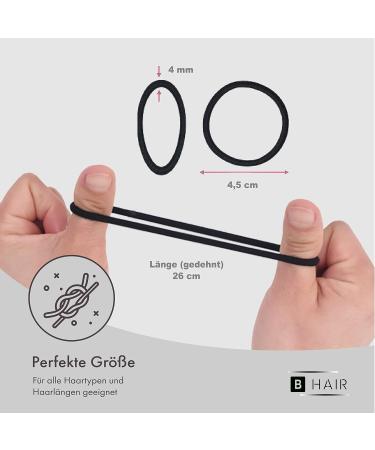 Buy B Hair Black Elastic Hair Ties | 50 Metal-Free Bands for Women Men Girls & Boys | Versatile 4mm Thick 4.5cm Diameter Hair Accessories - Buy Online on GoSupps.com