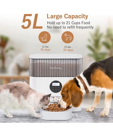5L Automatic Cat Feeder for Cats Dogs - Programmable Smart Timed Dispenser with Portion Control and Voice Recorder - 4 Meals per Day - Buy Online on GoSupps.com