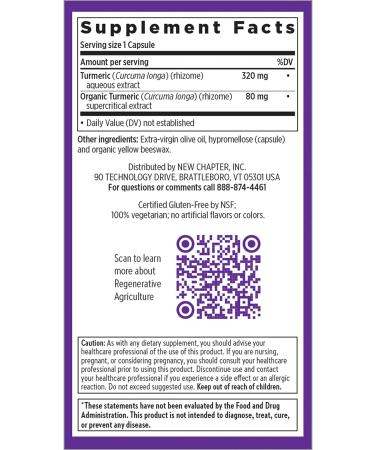 New Chapter Turmeric Force - 120 Vegetarian Capsules for Joint & Immune Support - Buy Online on GoSupps.com