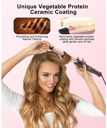 Nimmu Curling Iron Set with Thermal Brush | 1.5-Inch Heated Round Brush & Ceramic Curling Wand for Natural Curls | Fast Heat Up | Dual Voltage Rose Gold Hair Curler - Buy Online on GoSupps.com