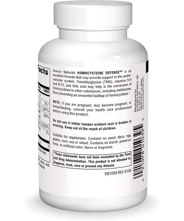 Source Naturals Homocysteine Defense - 120 Tablets for Heart Health Support - Buy Online on GoSupps.com