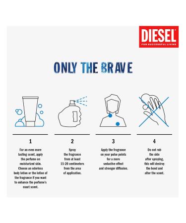 Diesel Only The Brave Eau de Toilette for Men Fougere Scent With Notes of Lemon Rosemary & Ambery Wood Gift set: EDT 4.2 Fl Oz + 2 shower gel - Buy Online on GoSupps.com