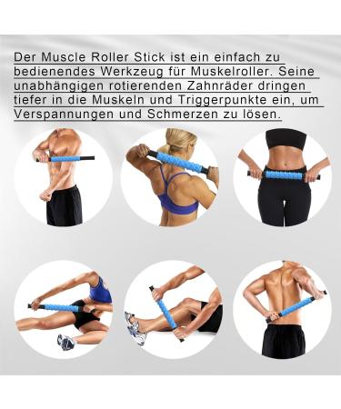 Ultraportable Massage Roller Scooter Stick | Deep Tissue Relief for Sore Muscles & Trigger Points | Blue Sport Massage Device - Buy Online on GoSupps.com