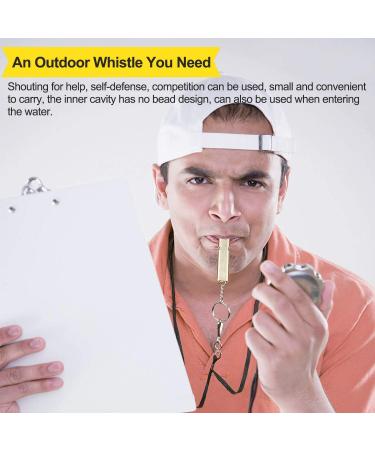 Xcozu Trill Whistles - 2 Pack Metal Emergency Signal Pipes with Keychain | Golden & Silver | Perfect for Referees & Outdoor Survival - Buy Online on GoSupps.com