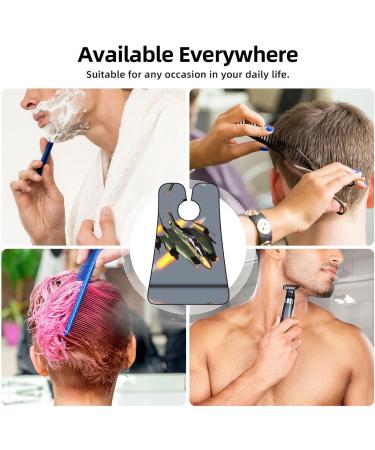 Jet Fighters Print Beard Bib Apron - Ultimate Beard Hair Catcher for Men | Trimming & Shaving Cape Cloth - Buy Online on GoSupps.com