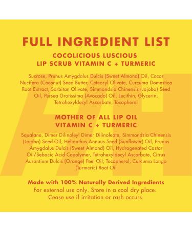 Handmade Heroes Turmeric & Vitamin C Lip Care Kit 100% Natural Lip Scrub & Lip Oil for Dry Dull Lips - Brightening & Nourishing Lip Therapy Set - Buy Online on GoSupps.com