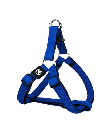 DDOXX Air Mesh Step-In Dog Harness - Adjustable Chest Puppy Harness for All Sizes - XS (Blue) Blue XS - 1.5 x 32-44 cm