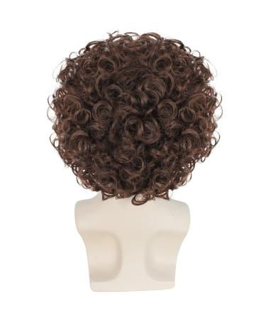 ANOGOL 5Pcs Set Afro Wig for Men - Short Brown Curly Disco Wigs for 70's & 80's Costumes - Perfect for Halloween or Cosplay Party - Buy Online on GoSupps.com