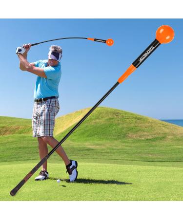 Zeonetak Golf Swing Trainer Aid - Golf Swing Training, Practice Warm-Up Stick for Strength,Rhythm, Flexibility, Tempo, and Balance Suit for Indoor & Outdoor RED 48"