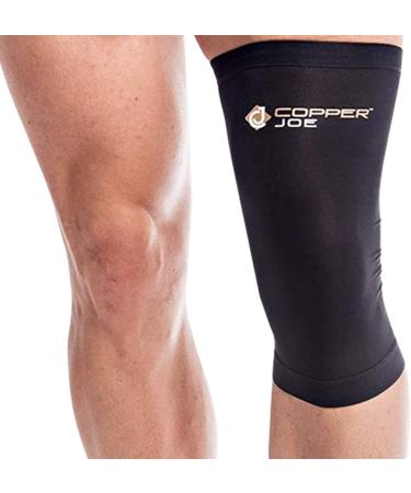 2 Pack - Copper Joe Knee Compression Sleeve Knee Brace Sleeve Wrap for Knee Pain Relief Knee Sleeves for Weightlifting Running Meniscus Tear ACL Arthritis Gym Arthritis & ACL For Men & Women (X-Large)