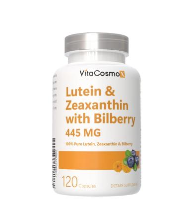 VitaCosmoX Lutein with Zeaxanthin Vegan Capsules 120 Count 40 mg Lutein + 4 mg Zeaxanthin per Serving Non-GMO Gluten-Free