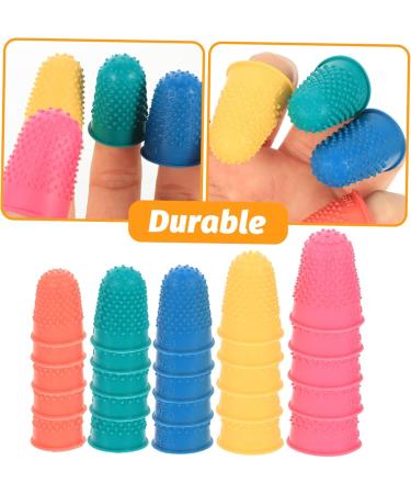 VILLCASE 125 Pcs Rubber Non-Slip Finger Cots & Finger Pads - Reusable Grips for Money Counting & Hot Glue - Assorted Colors 3.5x3CM - Buy Online on GoSupps.com