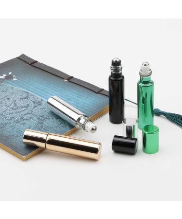 JIUWU 8pcs Essential Oil Roller Bottles - 10ml Stainless Steel Refillable Perfume Vials with Droppers & Opener | Organic Beauty (4 Colors - Buy Online on GoSupps.com