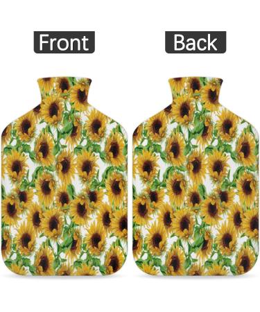 Sunflower Heat Bottle with Fluffy Cover - 2L Hot Water Bottle for Cozy Nights & Pain Relief for Back Neck & Shoulders - Buy Online on GoSupps.com