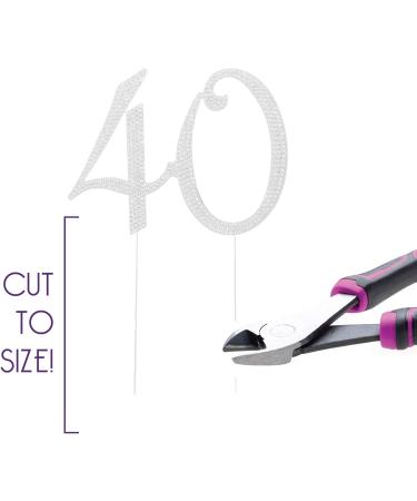 40 Cake Topper for 40th Birthday or Anniversary Party Supplies and Decoration Ideas (Silver) - Buy Online on GoSupps.com