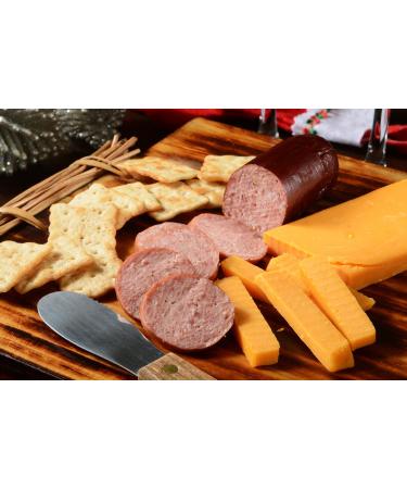 Wisconsin's Best Cheese Company Premium Sampler Gift Basket - 100% Cheddar, Garlic Jalapeno & Sausage. Perfect Christmas Gift! - Buy Online on GoSupps.com