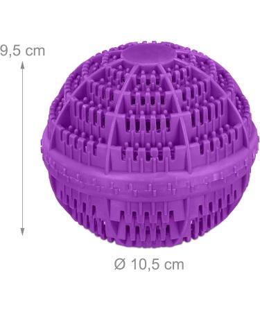 Relaxdays Laundry Ball Plastic 50% Ceramic Purple 9.5 x 10.5 x 10.5 cm - Buy Online on GoSupps.com