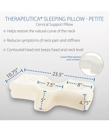Therapeutica Lite Cervical Pillow - Petite Medium Firm Support for Neck Pain Relief - Buy Online on GoSupps.com