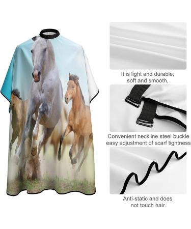 Horses in Dust Professional Hair Cutting Cape - Salon Barber Apron with Snap Closure for Hairdressing - Buy Online on GoSupps.com