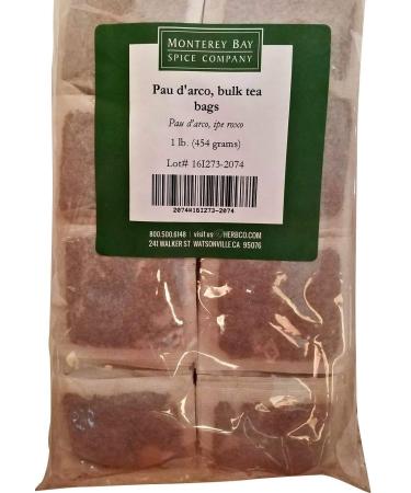 Pau D'Arco ALL-NATURAL HERBAL TEA 200 Bags 1 LB (Tabebuia Impetiginosa) (inner bark) - Approximately 200 Individual Tea Bags Bulk (16 oz) Caffeine Free