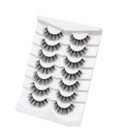 3D Clear Band Cat Eye Wispy False Eyelashes - Natural Look Soft Reusable - 7 Pairs Happy Heartbeat (No.198) | International Shipping - Buy Online on GoSupps.com