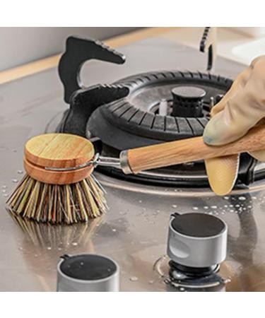 Dish Brush with Handle Dish Brush 1 Set Dish Scrub Brush Includes 1 Handle & 2 Replaceable Brush Head Kitchen Scrub Brush for Pot Sink Stove Dishes - Buy Online on GoSupps.com