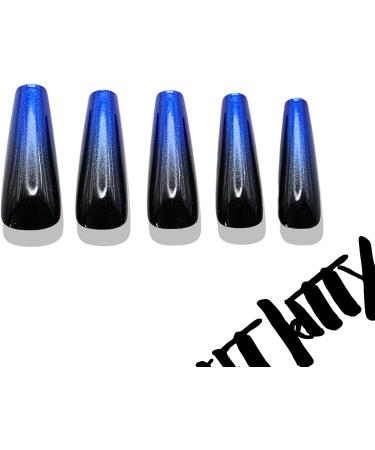 StreetKitty Press On Nails Radiant Ombre Collection Radiant Ombre Colors Long Nail Shapes 24pc Fake Nails Kit Press on Nails Nail Arts (Midnight Shimmer Ombre Long Coffin) Midnight Shimmer Ombre 1 count (Pack of 1) - Buy Online on GoSupps.com