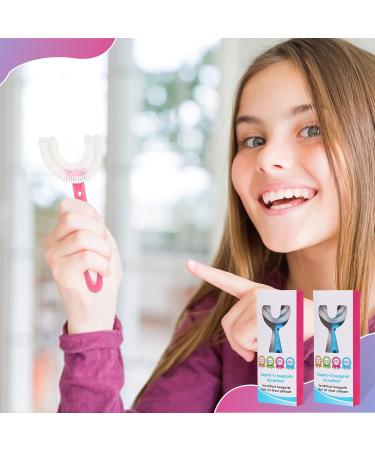 4Pcs Kids Toothbrush U Shaped Toothbrush Kids Baby Toddler Toothbrush with Food Grade Soft Silicone Brush Head 360 Oral Teeth Cleaning U-Shaped Toothbrushes for Toddlers Kids - Buy Online on GoSupps.com