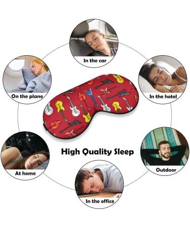 I Love Guitars Sleep Mask - Adjustable Strap Eye Cover for Sleeping Men and Women - Blocks Light for Night, Travel, Nap - Buy Online on GoSupps.com