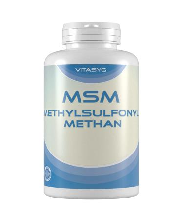 Vitasyg MSM Capsules 800mg - 1600mg Methylsulfonylmethane per daily dose - 365 vegan capsules - Magnesium stearate free - No additives - High dosed - Vegan