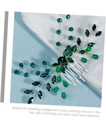 Housoutil Wedding Headpiece for Bride Hair Accessories for Wedding Green Hair Accessories Green Rhinestone Hair Side Comb Bridal Hair Accessory Crystal Emerald Women's Rhinestones - Buy Online on GoSupps.com
