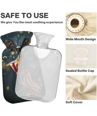 HAWK BPA-Free Hot Water Bottle - American Flag 2L Large Size for Pain Relief & Cold Compress - Perfect for July 14th - Buy Online on GoSupps.com