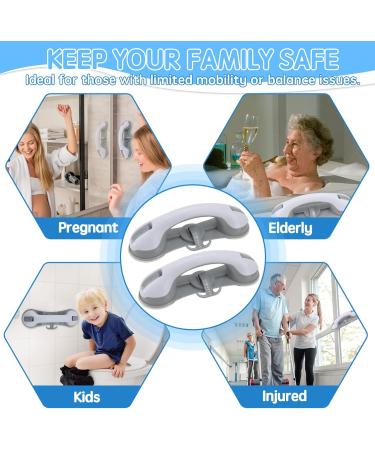 3 Suction Cup Grab Bars for Bathtubs and Showers 2 Pcs Shower Handles for Elderly for Wall Heavy Duty Safety Grip Handicap Grab Bars Removable Strong No Drilling Bathroom Accessories - Buy Online on GoSupps.com