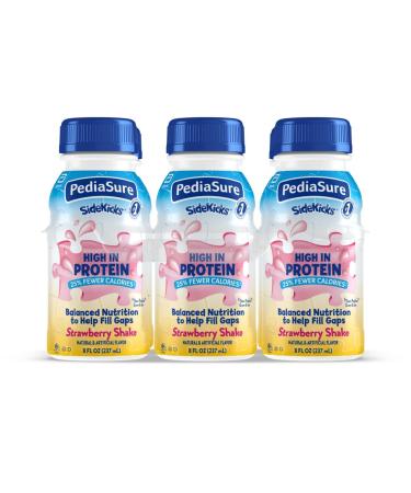 PediaSure SideKicks, 6 Shakes, Kids Protein Shake, With Key Nutrients and Protein to Help Kids Catch Up on Growth and Help Fill Nutrient Gaps, Strawberry, 8 fl oz Strawberry 8.0 Fl Oz (Pack of 6)