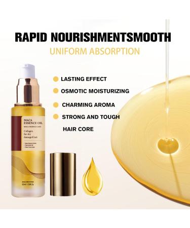 50ml c_ollagen Repair Hair e_ssential Oil 500ml Maca Hair Oil Hair Repair Conditioning Essence Oil Hair Care Essence Oil For Dry Damaged Hair Hair Thickener & Nourishing For All Hair Type - Buy Online on GoSupps.com