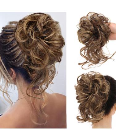 RPAEOY Dark Brown Hair Parts with Rubber Band - 2 Piece Curly Ponytail Extensions & Messy Bun Ties for Women & Girls - Buy Online on GoSupps.com
