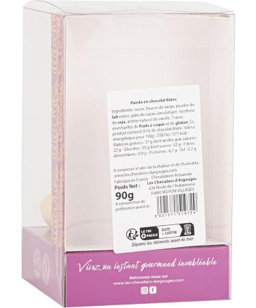 CHEVALIERS D'ARGOUGES French Master Chocolatiers - Panda white chocolate 28% - Easter chocolate - 90g tube - Buy Online on GoSupps.com