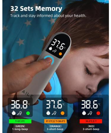 Digital Infrared Thermometer for Ear-Forehead | AILE | Accurate Fast Readings | Fever Alarm | Non-Contact Measurement | Baby & Adult - Buy Online on GoSupps.com