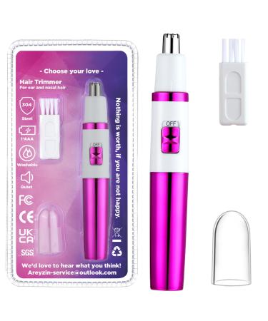 Numifun nose hair trimmers women painless ear and nose hair trimmers for women eyebrow face ear hair cutter nose hair cutter professional waterproof rose purple
