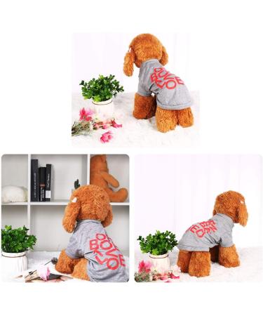 sourcing map Dog T Shirt Printed Dog Christmas Shirt Puppy Clothes Sweatshirt Soft Cotton Short Sleeve Dog Shirt Pet Clothing Apparel Gray Red M M Gray Red - Buy Online on GoSupps.com
