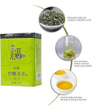 Buy TOPINCN Pi Lo Chun Chinese Green Tea | Mingqian Bi Luo Chun Morning Tea in Tins | Long-Lasting Aroma | Premium Green & Dark Tea - Buy Online on GoSupps.com