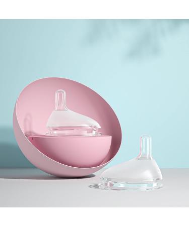 Breast-Like Glass Baby Bottle 6 oz - Anti Colic, Wide Neck, 3 Months+, 2 Pack (Pink) - Buy Online on GoSupps.com
