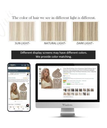 Vivien Extensions | Real Hair Clip-In #16/22 Ash Blonde Highlights | 10 Inch 80g 7PCs | Luxurious Bleached Blond Extensions - Buy Online on GoSupps.com
