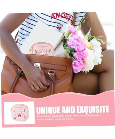 DOITOOL Pink Reusable Menstrual Bag Organizer - Washable Period Holder for Women - Small Bear Pouch for Tampons and Pads - Portable Travel Makeup and Nursing Organizer - 1 Count - Buy Online on GoSupps.com