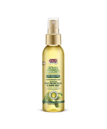 African Pride Olive Miracle Weightless Heat Protection & Hair Shine Mist Fights Humidity & Shields Against Heat Damage Enriched with Olive & Tea Tree Oils 4 oz