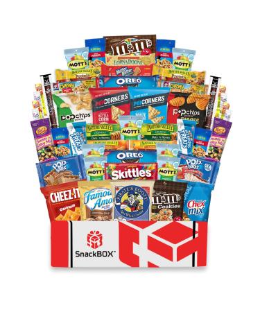 Care Package for College Students (50 Count) Great for 4th of July, Date Night, Military, Office Gift, Finals or Back to School From Snack Box